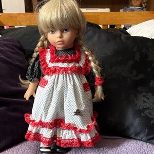 Adorable Doll with Red and White Dress